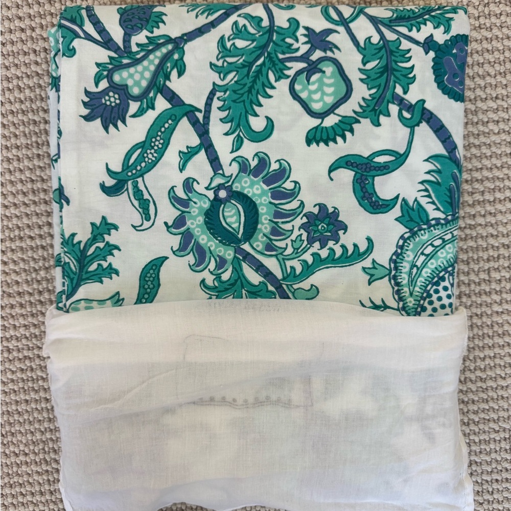 Roller Rabbit Green and White Botanical Fabric